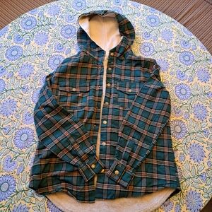 Forever Young Z Man Sherpa Lined Snap-Up Flannel Hoodie - Like New! 💥